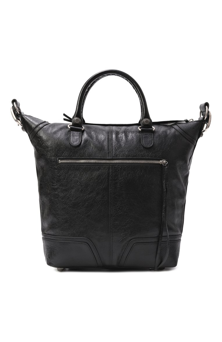 Мужская сумка-тоут le cagole medium BALENCIAGA черного цвета, арт. 719067/210KR | Фото 6 (Ремень/цепочка: На ремешке; Размер: large; Драгоценные камни: Проставлено; Материал сплава: Проставлено; Материал: Натуральная кожа)