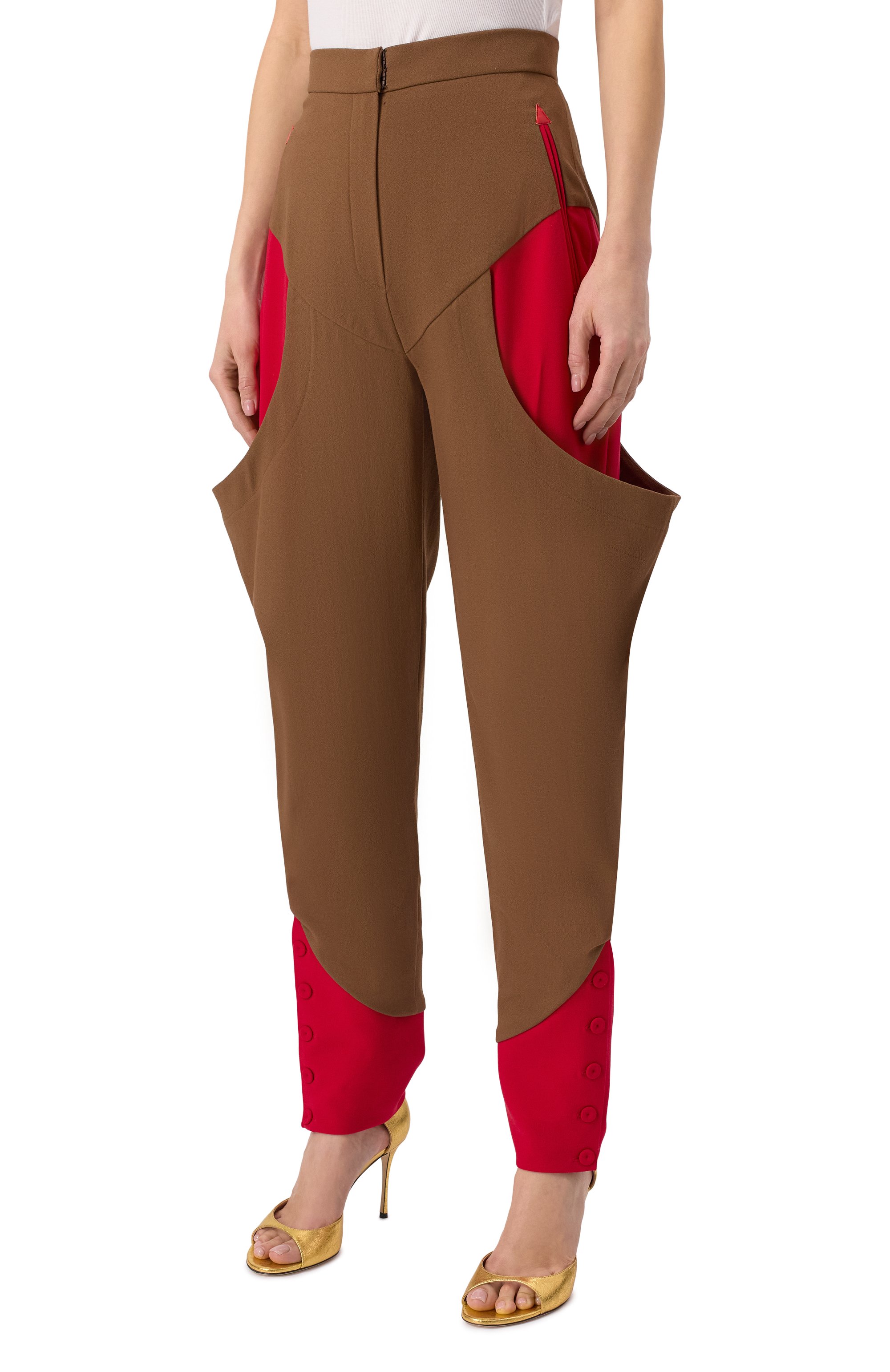 Шерстяные брюки ULYANA SERGEENKO коричневого цвета по цене 275000 руб., арт. PNT003FW24RESORT 1834Т24, фото 3 Шерстяные брюки ULYANA SERGEENKO, арт. PNT003FW24RESORT 1834Т24, фото 3