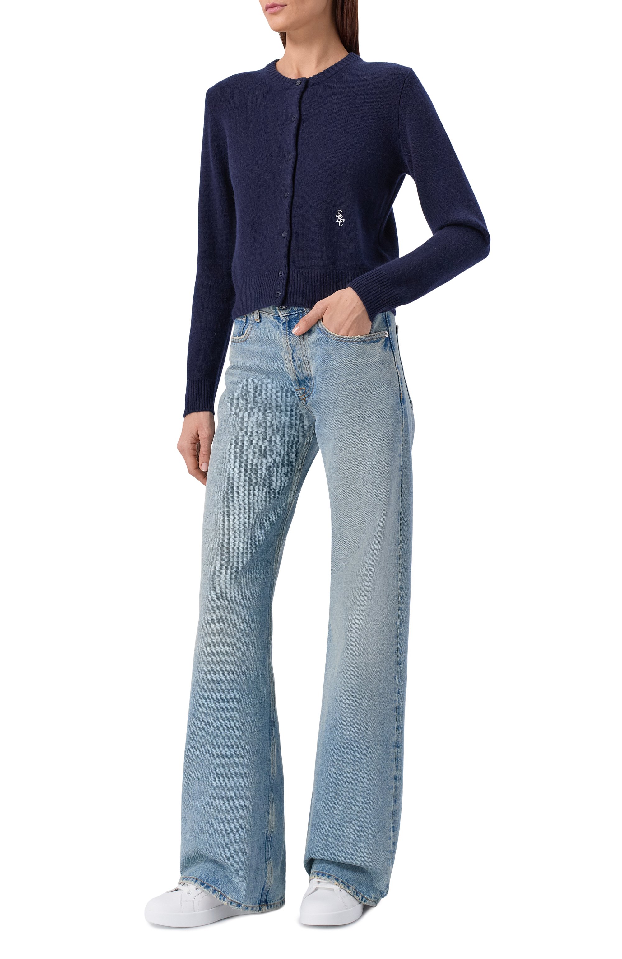 Кардиган из шерсти и кашемира SPORTY AND RICH, арт. WS07364302BL106, фото 2