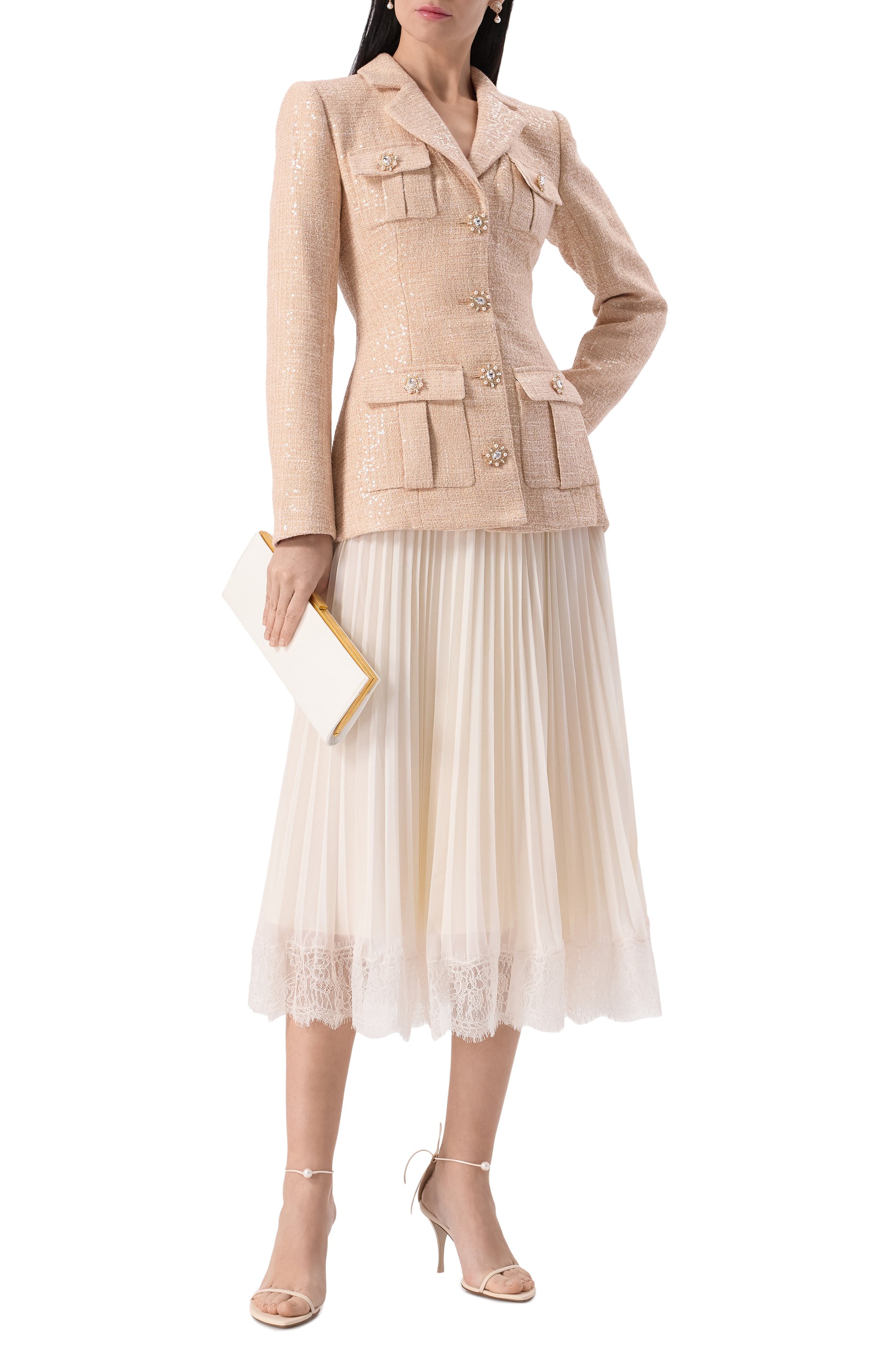 Комбинированное платье SELF-PORTRAIT, арт. RS25123M, фото 2