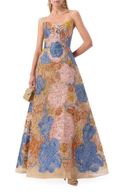 Платье с отделкой пайетками ELIE SAAB разноцветного цвета по цене 986500 руб., арт. D0810NP25/YA041, фото 2 Платье с отделкой пайетками ELIE SAAB, арт. D0810NP25/YA041, фото 2