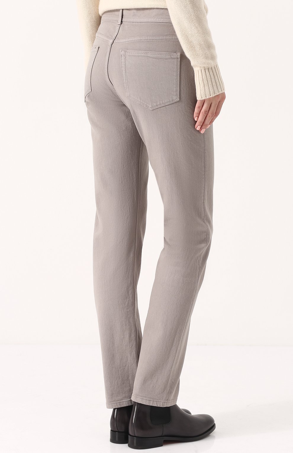 Однотонные джинсы прямого кроя LORO PIANA, арт. FAF4049, фото 4