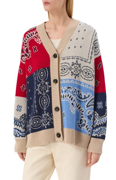 Хлопковый кардиган WEEKEND MAX MARA разноцветного цвета по цене 43000 руб., арт. BA0BAB, фото 3 Хлопковый кардиган WEEKEND MAX MARA, арт. BA0BAB, фото 3