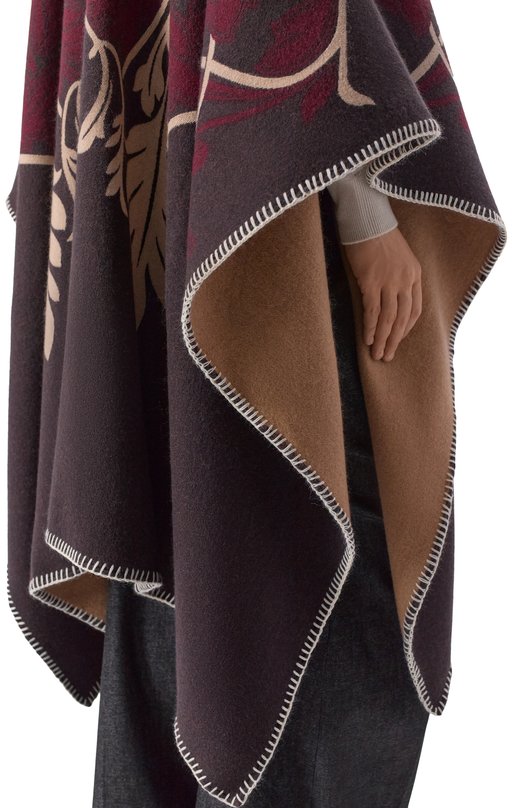 Шерстяная накидка Elie Saab 710009722F25/N/A Коричневый  710009722F25/N/A Фото 5