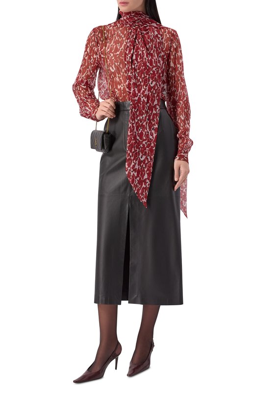 Кожаные туфли Anne-Marie 75 Saint Laurent 841183/AADF1 Коричневый  841183/AADF1 Фото 3