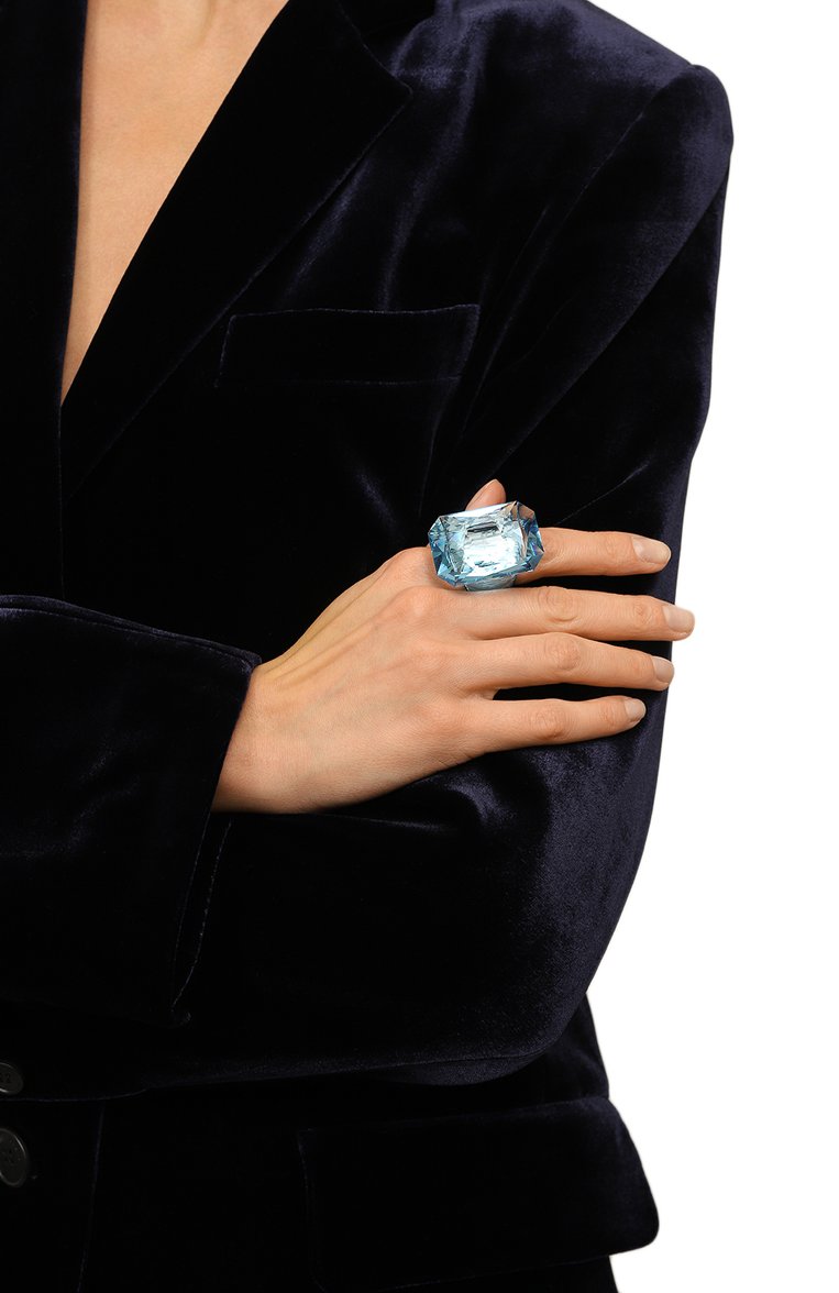 Женское кольцо lucent SWAROVSKI голубого цвета, арт. 5600223 | Фото 2 (Региональные ограничения белый список (Axapta Mercury): Не проставлено; Нос: Не проставлено; Материал: Металл)