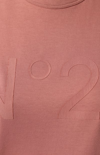 Хлопковая футболка N21 розового цвета по цене 14250 руб., арт. 19I N2S0/F041/4157, фото 5 Хлопковая футболка N21, арт. 19I N2S0/F041/4157, фото 5