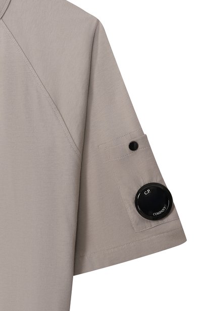 Хлопковая футболка C.P. COMPANY серого цвета по цене 11450 руб., арт. CUM00R/LAA17/10-14, фото 3 Хлопковая футболка C.P. COMPANY, арт. CUM00R/LAA17/10-14, фото 3