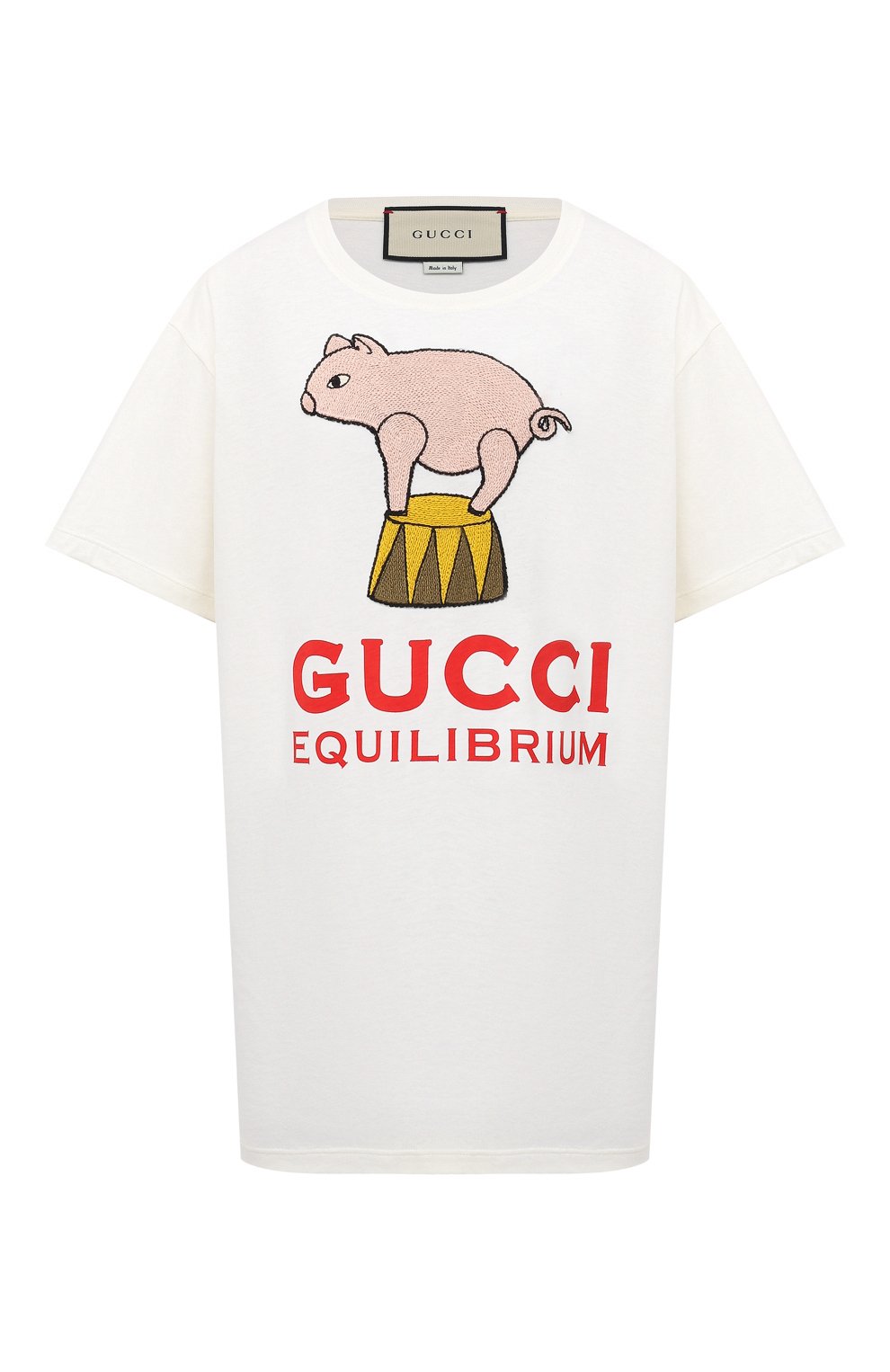 Хлопковая футболка GUCCI белого цвета по цене 36950 руб., арт. 615044/XJCRI, фото 1 Хлопковая футболка GUCCI, арт. 615044/XJCRI, фото 1