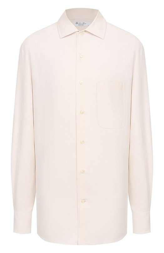 Шелковая рубашка Loro Piana FA00500 Кремовый FA00500