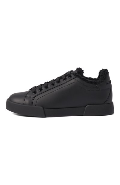Кожаные кеды portofino DOLCE & GABBANA черного цвета по цене 78600 руб., арт. CK2491/AQ076, фото 4 Кожаные кеды portofino DOLCE & GABBANA, арт. CK2491/AQ076, фото 4