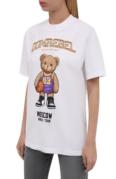 Хлопковая футболка DOMREBEL белого цвета по цене 14200 руб., арт. BEARBALL/B0X T/W, фото 3 Хлопковая футболка DOMREBEL, арт. BEARBALL/B0X T/W, фото 3