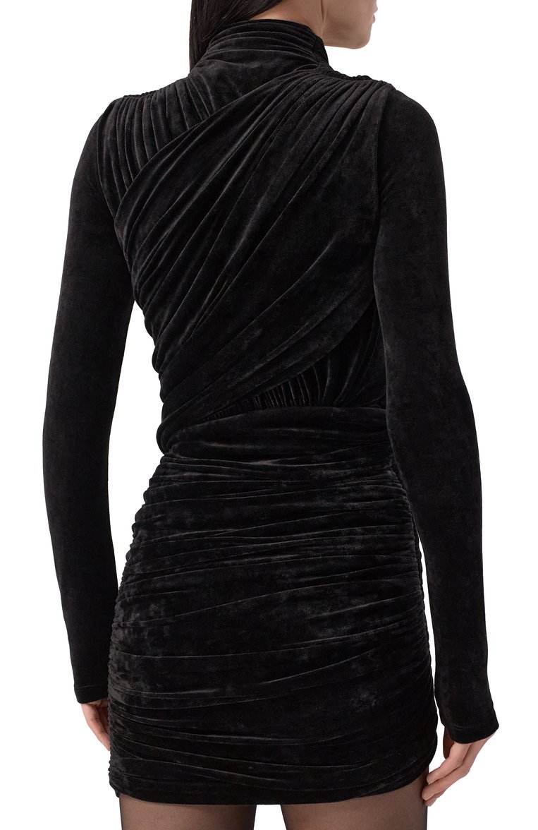 Бархатное платье BALENCIAGA, арт. 725098TKQ22 1000, фото 4