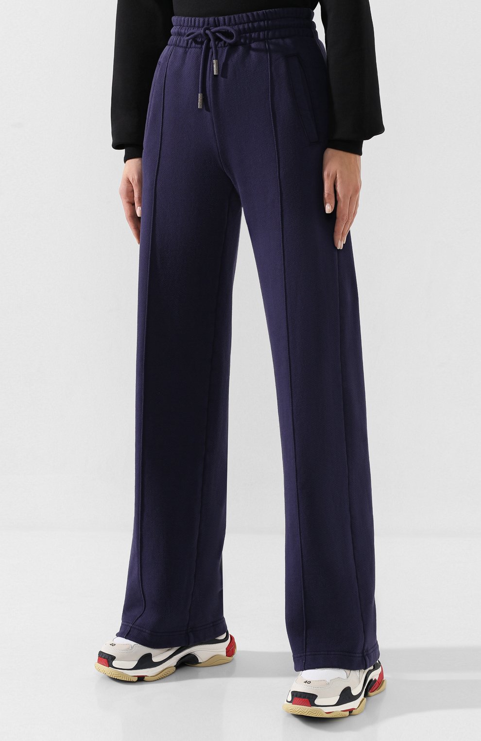 Хлопковые брюки OFF-WHITE темно-синего цвета по цене 65450 руб., арт. 0WCH005E19F290973232, фото 3 Хлопковые брюки OFF-WHITE, арт. 0WCH005E19F290973232, фото 3