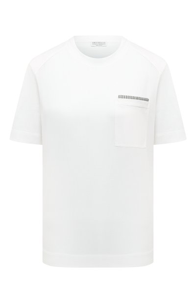 Женская хлопковая футболка BRUNELLO CUCINELLI, арт. M0T81HR200