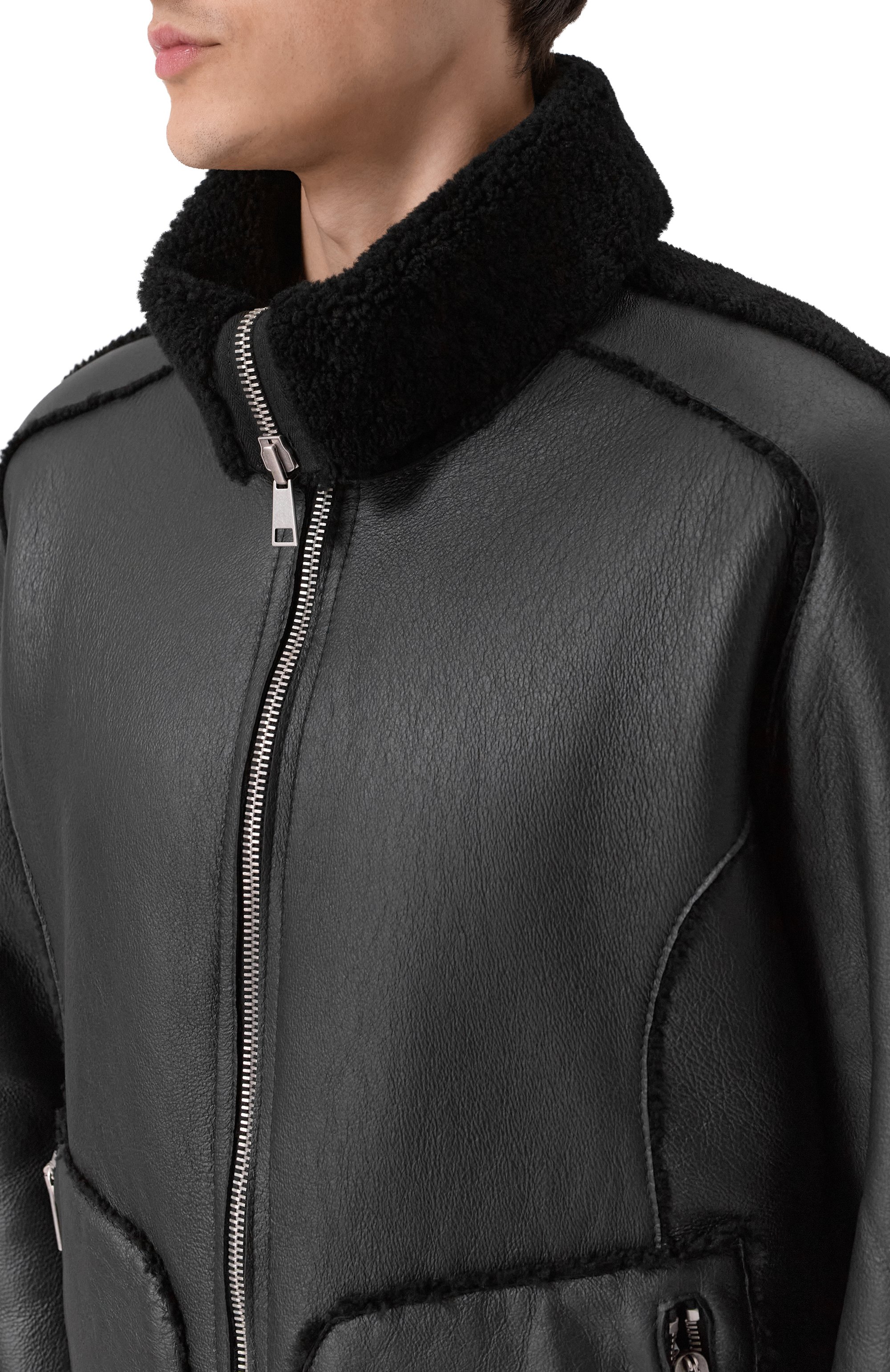 Двусторонняя дубленка из овчины ANDREA YA'AQOV, арт. 25MSHE53B/SHEARLING, фото 5