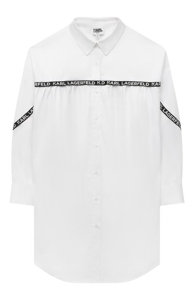 Хлопковое платье-рубашка KARL LAGERFELD KIDS, арт. Z12197, фото 1