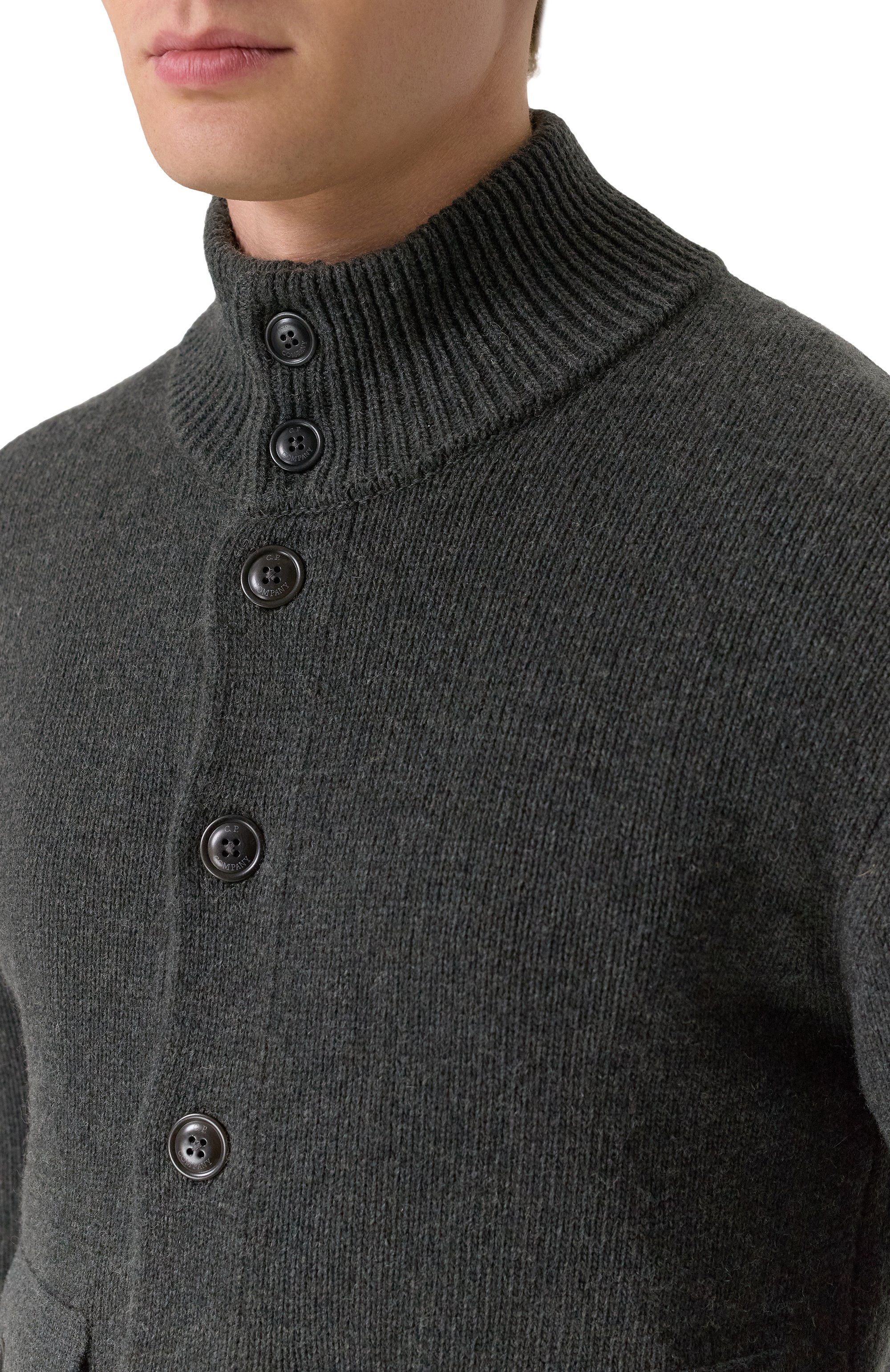 Шерстяной кардиган C.P. COMPANY, арт. 19CMKN042A110149A, фото 5