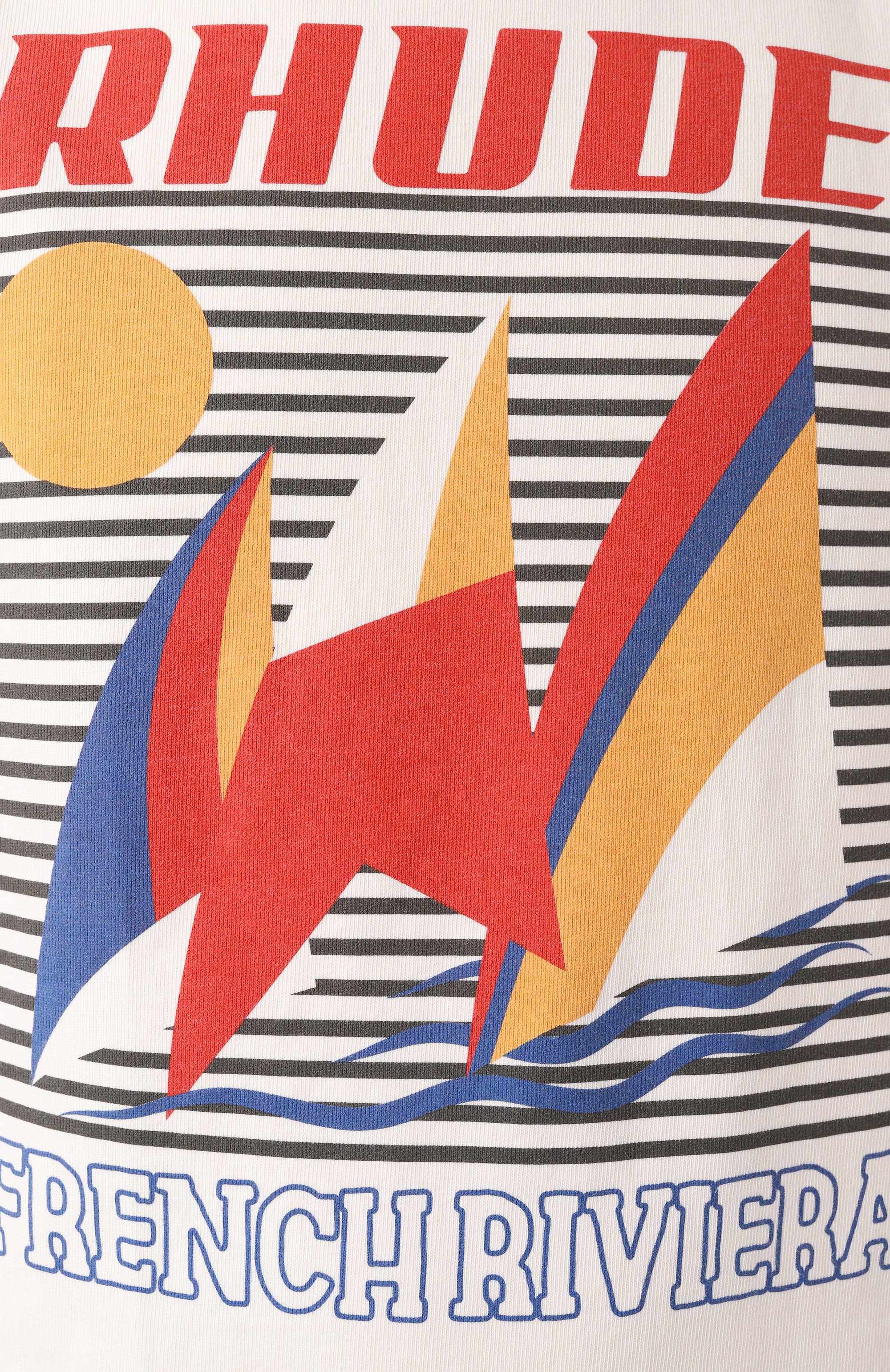 Хлопковая футболка RHUDE кремового цвета по цене 33950 руб., арт. RHPS25TT10012, фото 6 Хлопковая футболка RHUDE, арт. RHPS25TT10012, фото 6