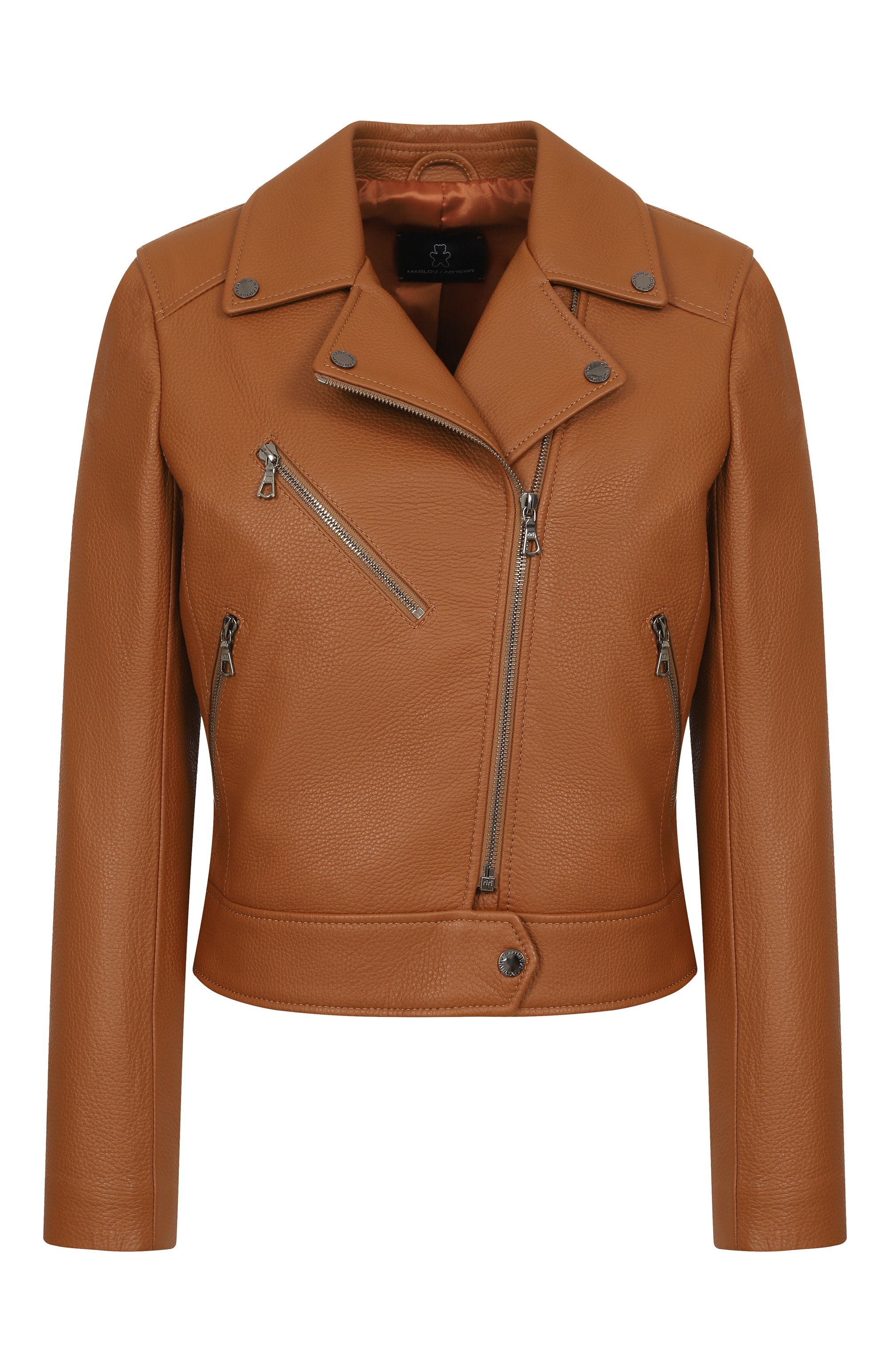 Кожаная куртка MASLOV светло-коричневого цвета по цене 187000 руб., арт. K09, фото 1 Кожаная куртка MASLOV, арт. K09, фото 1