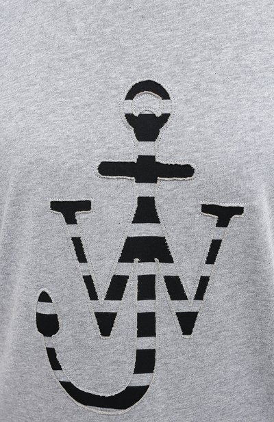 Хлопковая футболка JW ANDERSON серого цвета по цене 12700 руб., арт. JE0089 PG0079, фото 5 Хлопковая футболка JW ANDERSON, арт. JE0089 PG0079, фото 5