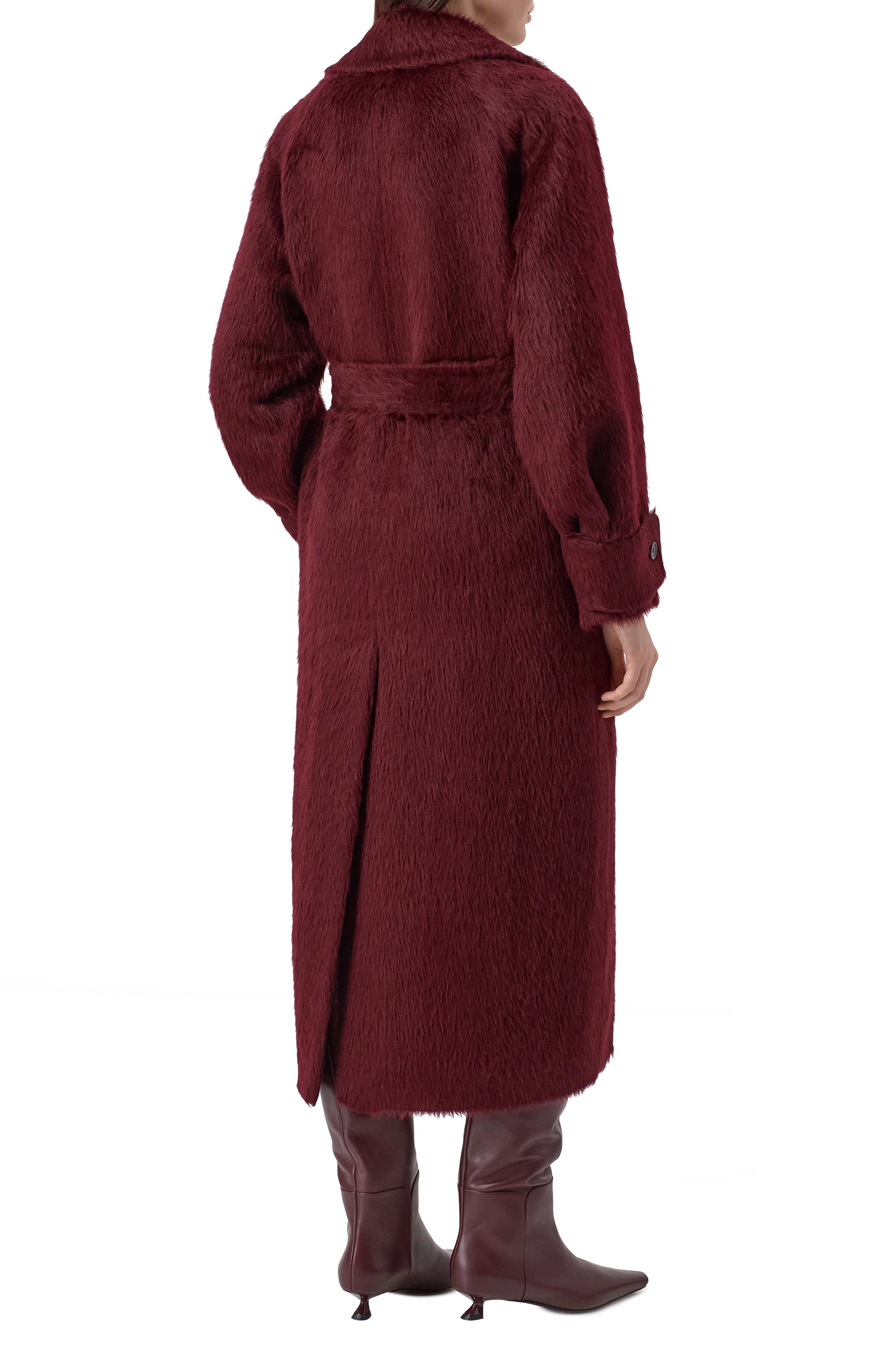 Шерстяное пальто MAX MARA бордового цвета по цене 430000 руб., арт. ALBATA1234, фото 4 Шерстяное пальто MAX MARA, арт. ALBATA1234, фото 4