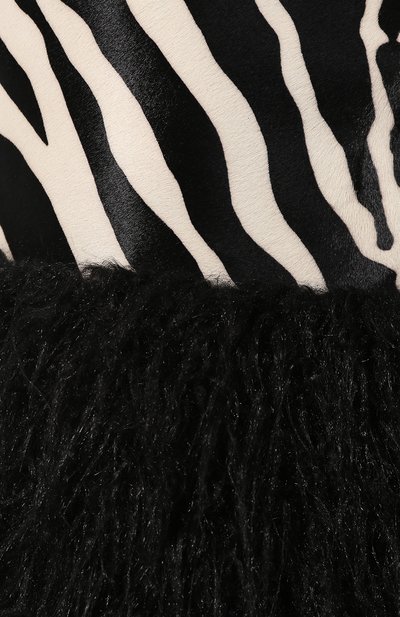 Кожаная юбка SAINT LAURENT черно-белого цвета по цене 377000 руб., арт. 584937/Y7VU2, фото 5 Кожаная юбка SAINT LAURENT, арт. 584937/Y7VU2, фото 5