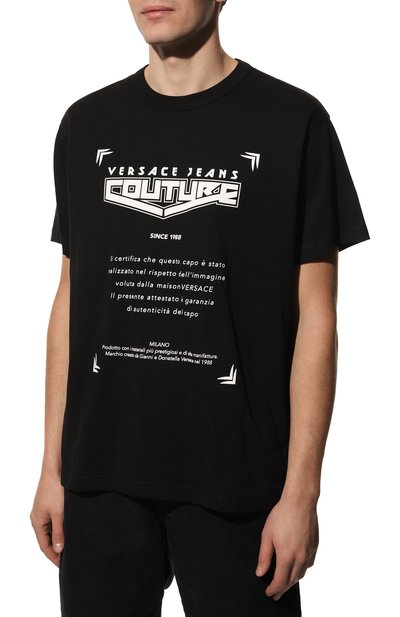 Хлопковая футболка VERSACE JEANS COUTURE, арт. 73GAHT29-73UP601 R SPACE WARRANTY/CJ000, фото 3