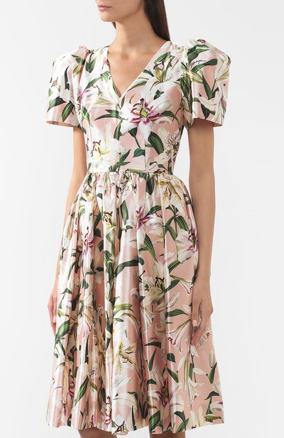 Шелковое платье DOLCE & GABBANA светло-розового цвета по цене 309000 руб., арт. F6E3RT/HS149, фото 3 Шелковое платье DOLCE & GABBANA, арт. F6E3RT/HS149, фото 3