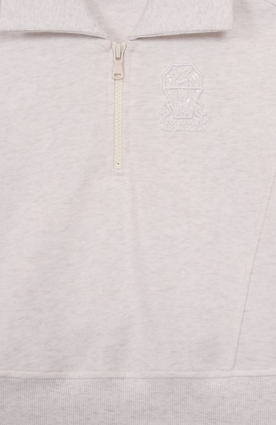 Хлопковый свитшот BRUNELLO CUCINELLI светло-серого цвета по цене 68950 руб., арт. BN05NE880A, фото 3 Хлопковый свитшот BRUNELLO CUCINELLI, арт. BN05NE880A, фото 3