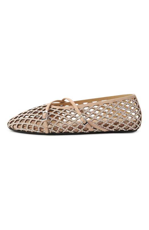 Замшевые балетки Sparkle Mesh Mach & Mach PF25-S1037-10-SUE-NUD Бежевый  PF25-S1037-10-SUE-NUD Фото 4