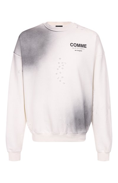 Хлопковый свитшот COMME DES FUCKDOWN белого цвета по цене 17850 руб., арт. CFABM01531, фото 1 Хлопковый свитшот COMME DES FUCKDOWN, арт. CFABM01531, фото 1