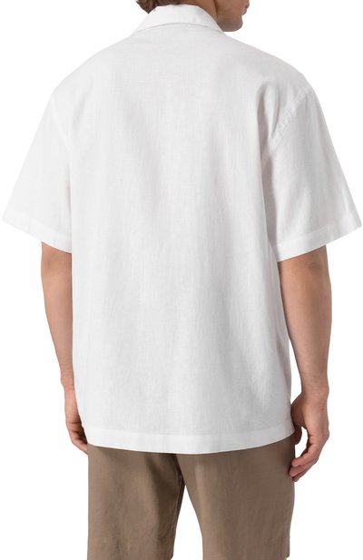 Рубашка изо льна и вискозы EMPORIO ARMANI белого цвета по цене 17700 руб., арт. EM000593/AF12356, фото 4 Рубашка изо льна и вискозы EMPORIO ARMANI, арт. EM000593/AF12356, фото 4