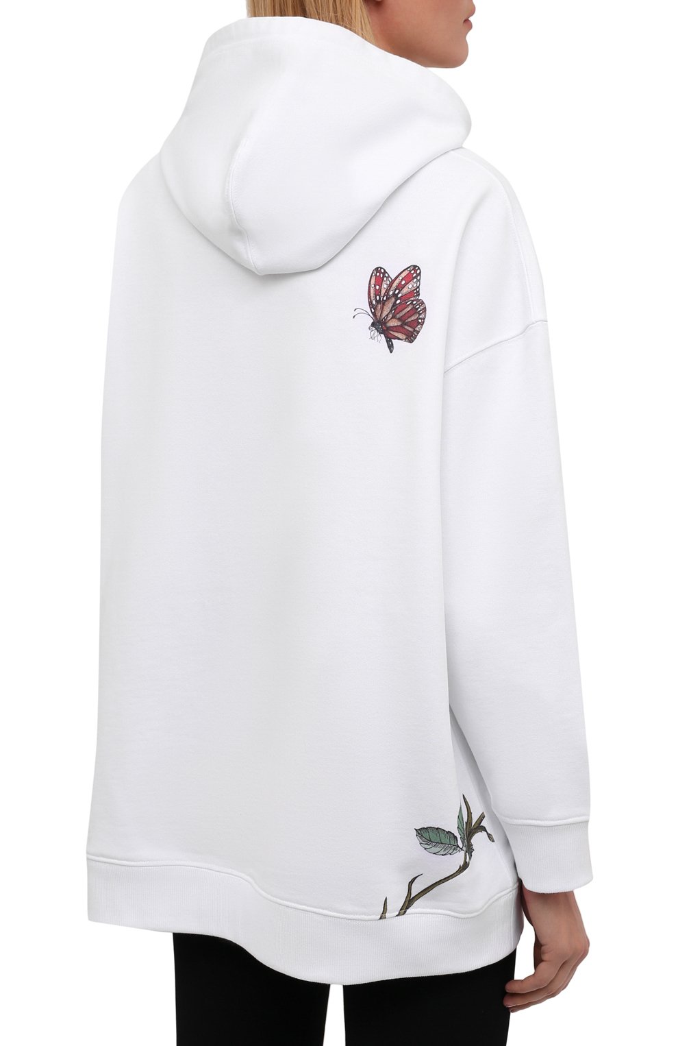 Хлопковое худи VALENTINO белого цвета по цене 212000 руб., арт. WB3MF10D6L1, фото 4 Хлопковое худи VALENTINO, арт. WB3MF10D6L1, фото 4
