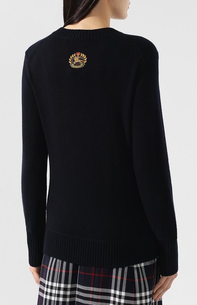 Кашемировый пуловер BURBERRY темно-синего цвета по цене 64550 руб., арт. 8004012, фото 4 Кашемировый пуловер BURBERRY, арт. 8004012, фото 4