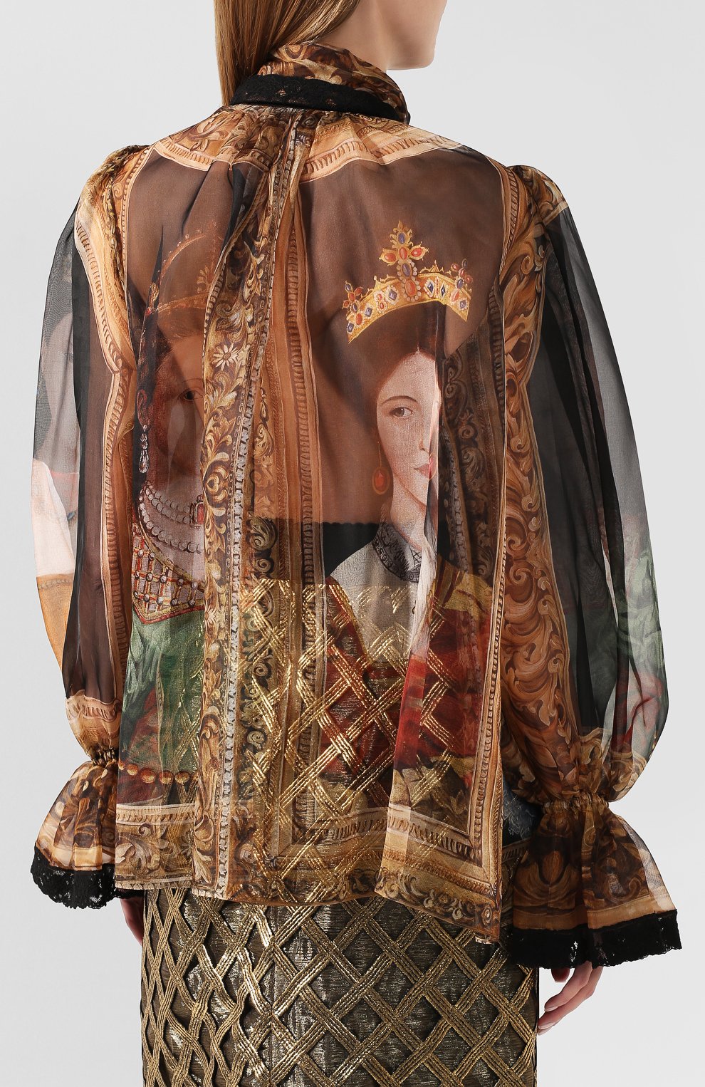 Блузка из смеси шелка и хлопка DOLCE & GABBANA, арт. F5K42T/GD032, фото 4