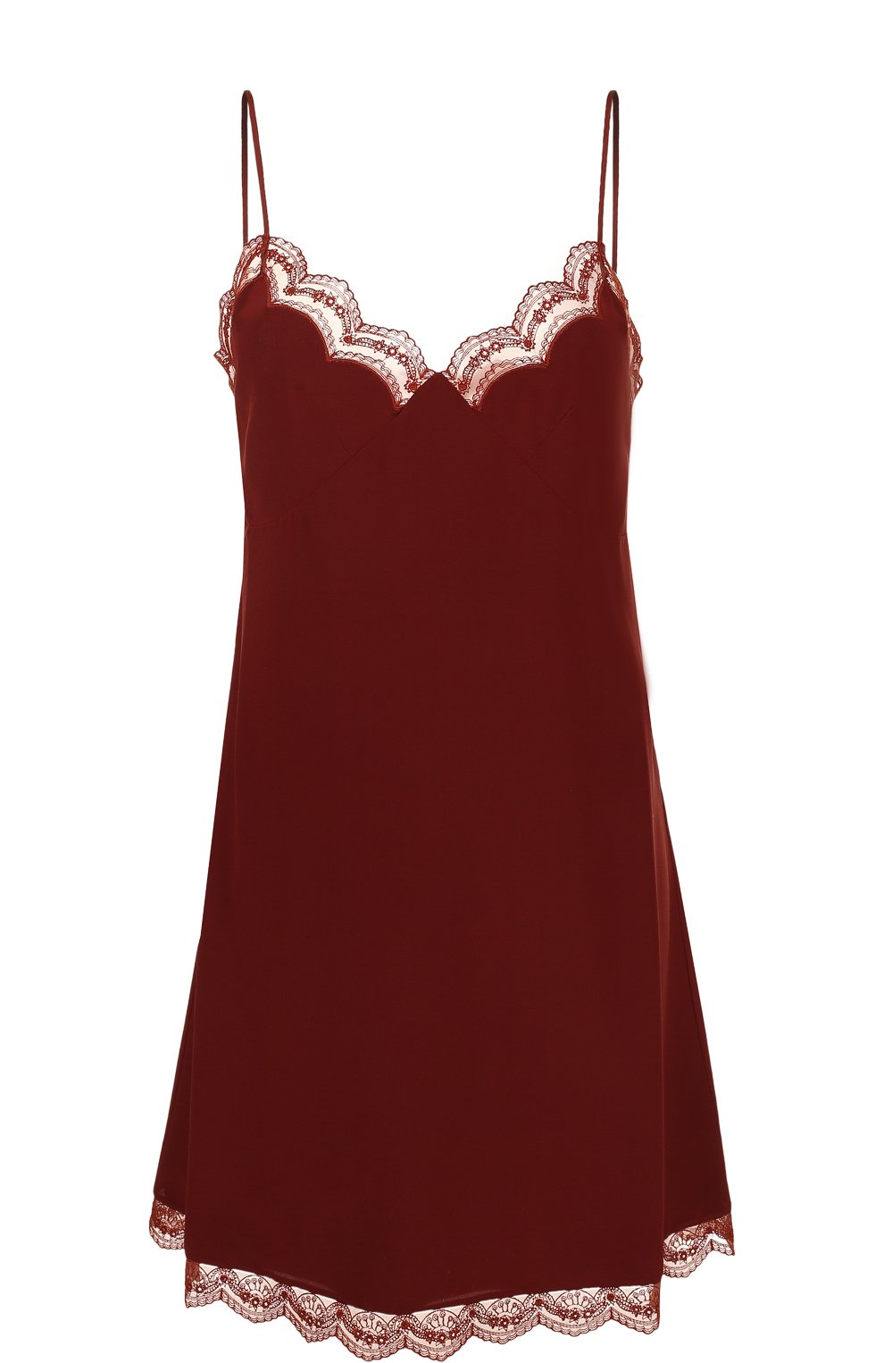 Шелковое платье-комбинация с кружевной отделкой CHLOÉ, арт. C17WR088004, фото 1