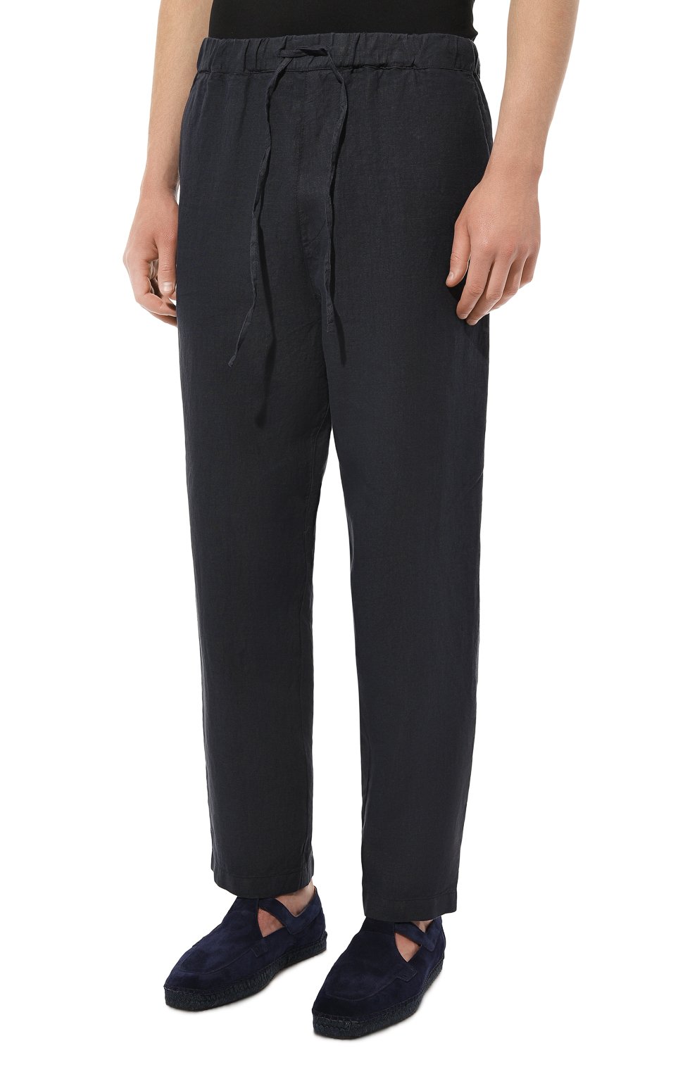 Льняные брюки 120% LINO темно-синего цвета по цене 34400 руб., арт. Y0M29CK/0000253/000, фото 3 Льняные брюки 120% LINO, арт. Y0M29CK/0000253/000, фото 3