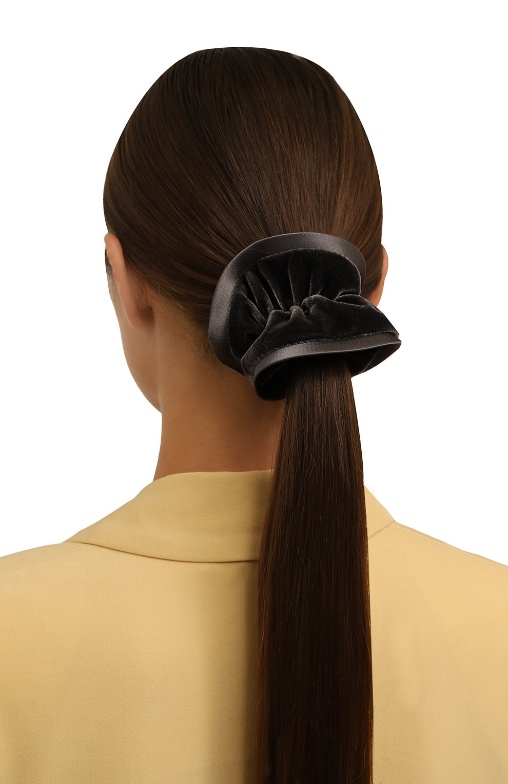 Резинка для волос ALEXANDRE DE PARIS темно-серого цвета по цене 25840 руб., арт. TCH-17499-PM G, фото 2 Резинка для волос ALEXANDRE DE PARIS, арт. TCH-17499-PM G, фото 2