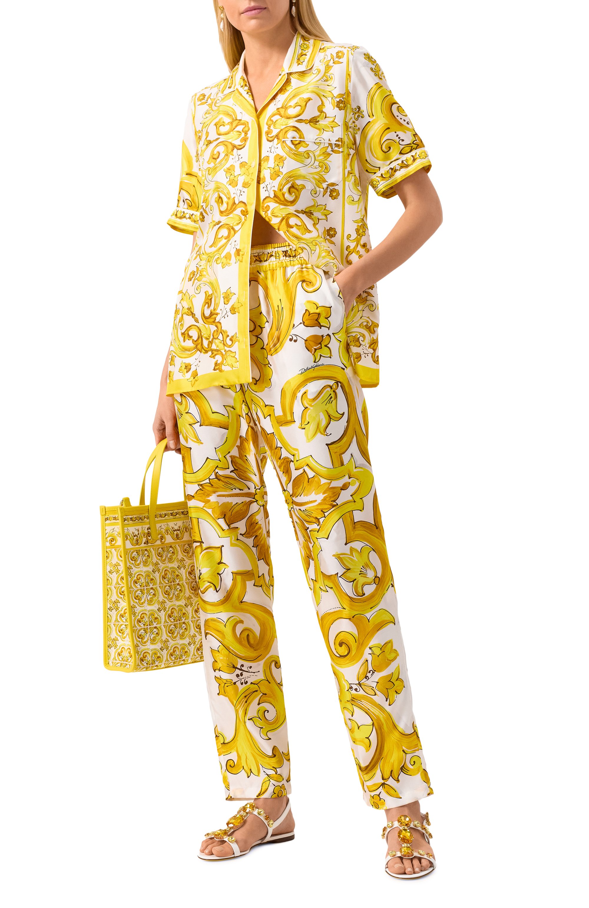 Шелковые брюки DOLCE & GABBANA, арт. FTC4TT/HI1TK, фото 2