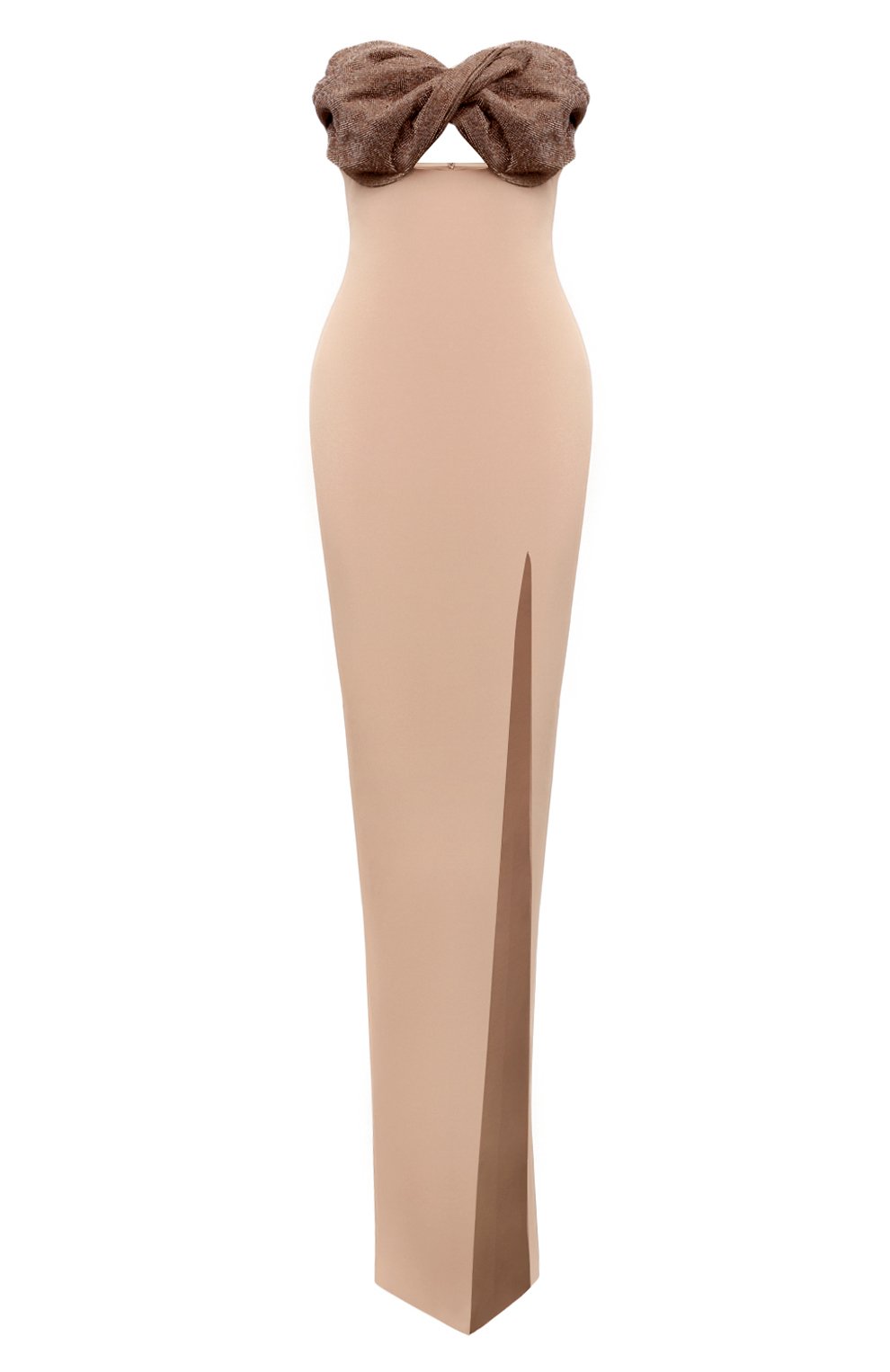 Платье из вискозы KAMILLA PURSHIE бежевого цвета по цене 187500 руб., арт. KP 2025/15, фото 1 Платье из вискозы KAMILLA PURSHIE, арт. KP 2025/15, фото 1