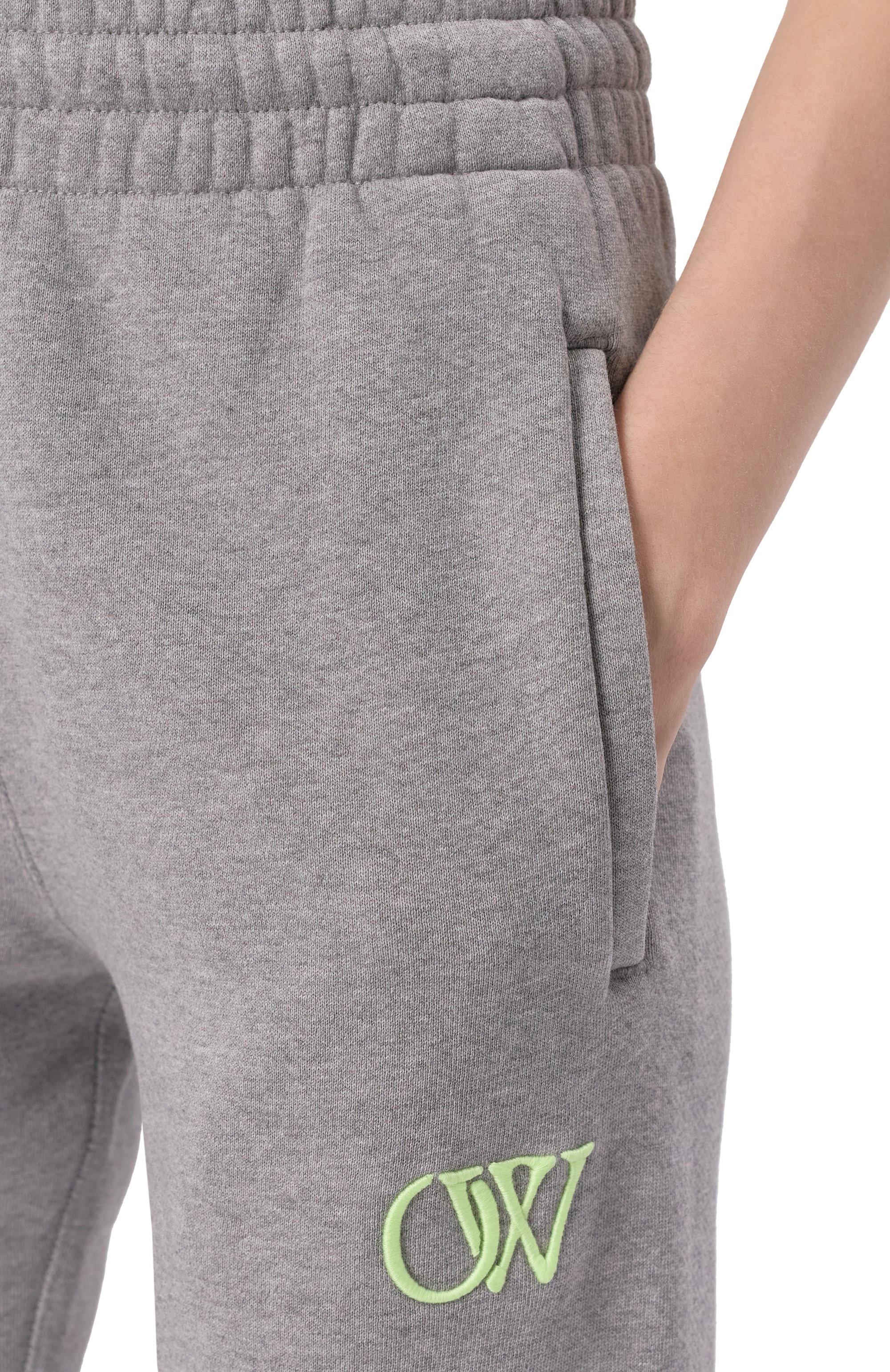 Хлопковые джоггеры OFF-WHITE серого цвета по цене 61550 руб., арт. 0WCH006S25FLE001, фото 5 Хлопковые джоггеры OFF-WHITE, арт. 0WCH006S25FLE001, фото 5