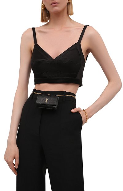 Поясная сумка kate из кожи варана SAINT LAURENT черного цвета по цене 170500 руб., арт. 660786/LVD4J/VSAL, фото 5 Поясная сумка kate из кожи варана SAINT LAURENT, арт. 660786/LVD4J/VSAL, фото 5