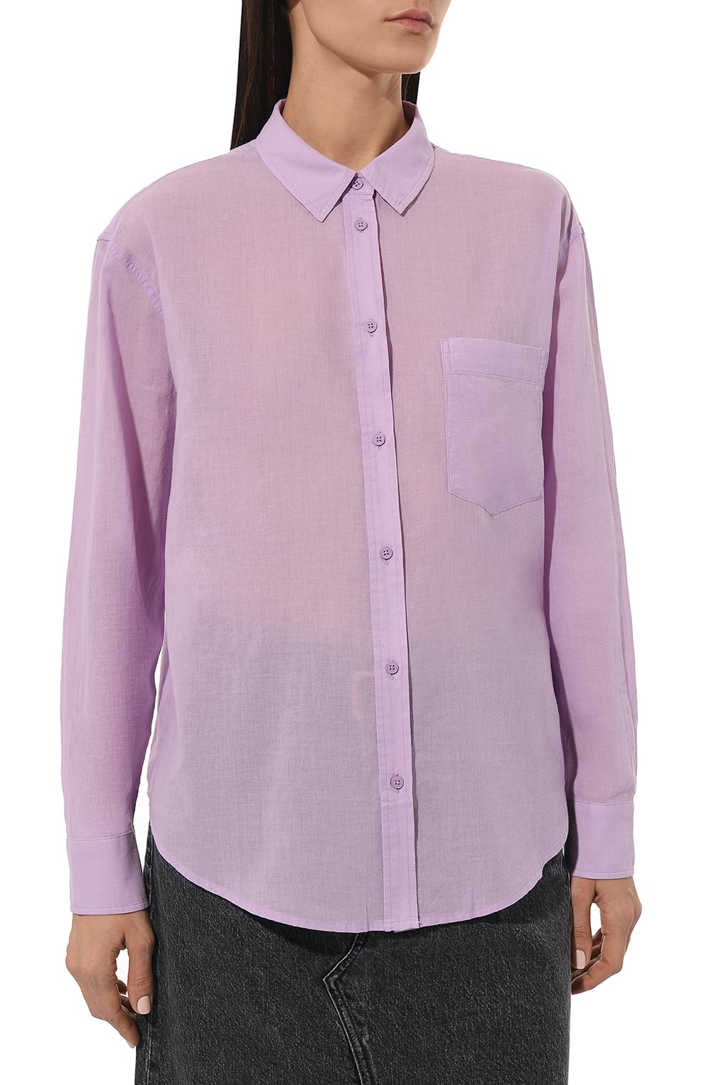 Хлопковая рубашка 7 FOR ALL MANKIND сиреневого цвета по цене 22800 руб., арт. JSFL5680LA, фото 3 Хлопковая рубашка 7 FOR ALL MANKIND, арт. JSFL5680LA, фото 3