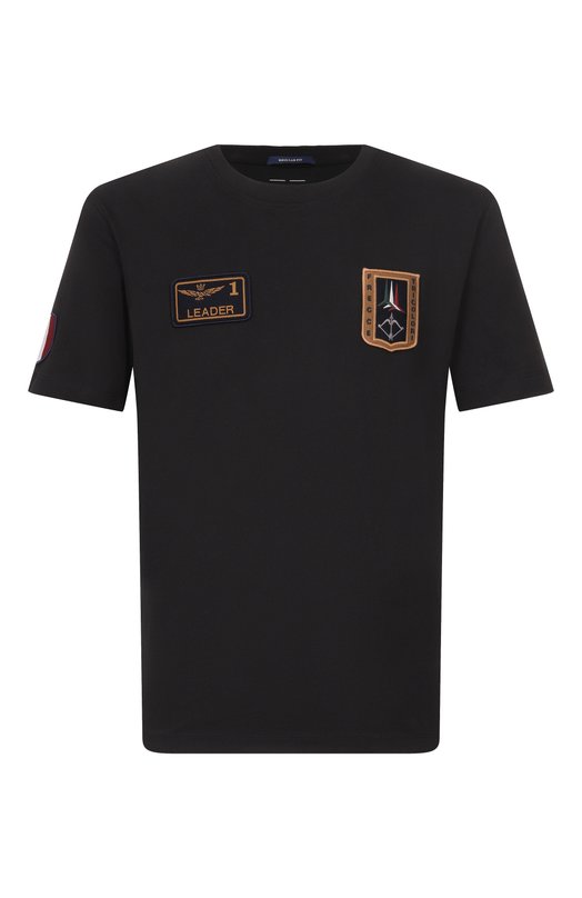 Хлопковая футболка Aeronautica Militare TS2544UJ00592 Чёрный TS2544UJ00592