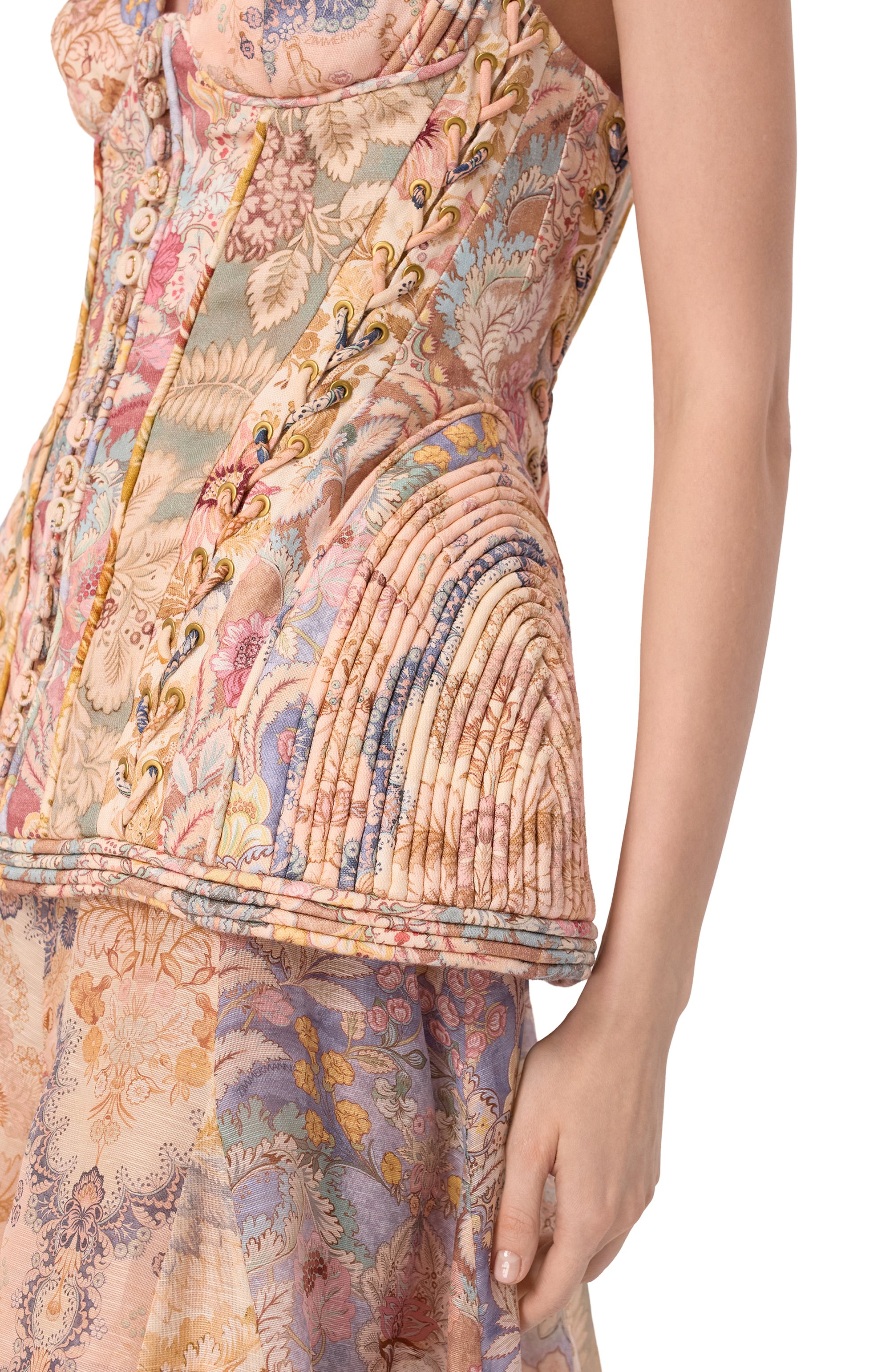 Комбинированное платье ZIMMERMANN, арт. 6909DC261, фото 4