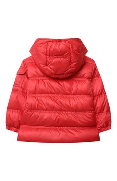 Детского пуховая куртка MONCLER красного цвета, арт. H1-951-1A000-22-53048 | Фото 2 (Материал внешний: Синтетический материал; Кросс-КТ НВ: Куртки; Материал утеплителя: Пух и перо; Материал подклада: Хлопок)