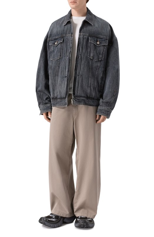 Хлопковые брюки Balenciaga 857631/TSP13 Бежевый  857631/TSP13 Фото 2