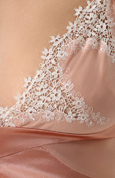 Приталенная шелковая сорочка с кружевной отделкой LA PERLA, арт. 0008680, фото 5