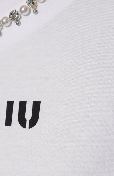 Хлопковый пуловер MIU MIU, арт. MJL816-1V6F-F0009, фото 5